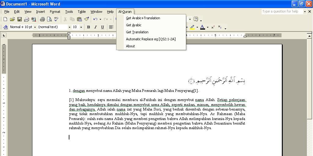 download al quran microsoft word